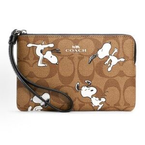 Coach Tan Snoopy Wristlet